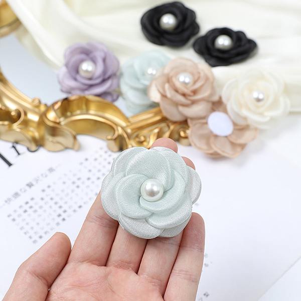 1 Stk 5 cm Mesh Gaze Blomster Til DIY Bryllupsfest Tøj Sko Blue
