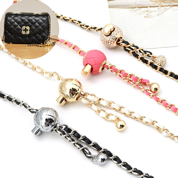 Purse Chain Strap Crossbody Handväska Chains Läder Axelväska Pink