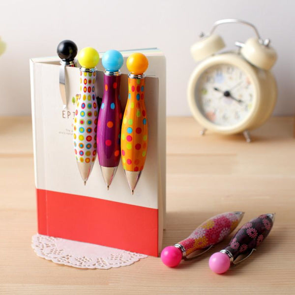 Kort Mini Bowling Form Penn Elegant Prikk Blomst Trykt Boho St A2