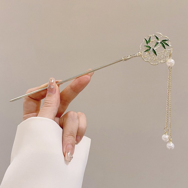 Vintage Flower Fringe Hair Sticks Moderigtigt kvindeligt metalhår A4