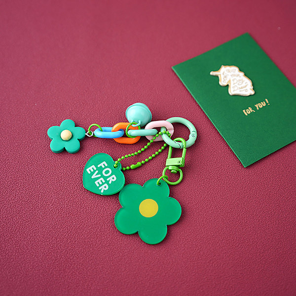 Creative Candy Color Flower Heart Pendant Keychain e Keyring Ba Green