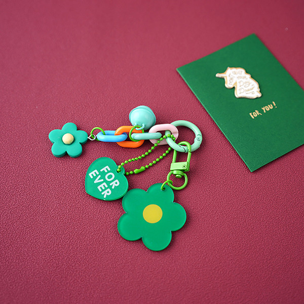 Creative Candy Color Flower Heart Riipus avaimenperä ja avaimenperä Ba Green