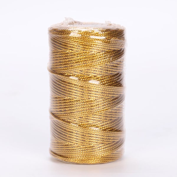 100M/rull Gull Sølv Snorer Metallisk hyssing Sklisikker streng Gold