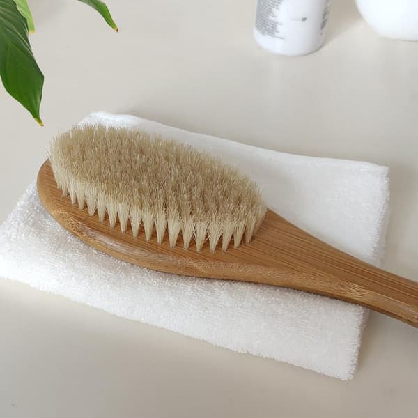 1 stk Naturlig bust dusjbørste Tre badebørste lang