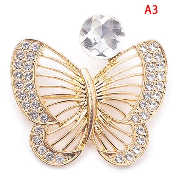 Alloy Rhinestone Butterfly Broche Fashion All-match Tørklæde Buckl A3