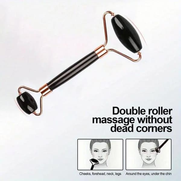 Silikone Ansigtsisrullemåtte Ansigtsmassager & Gua Sha Rulle Black 2