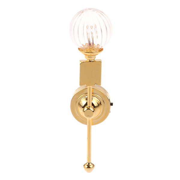 1:12 Miniatyrlampe til dukkehus LED-lys Glassskjerm Vegglampe F