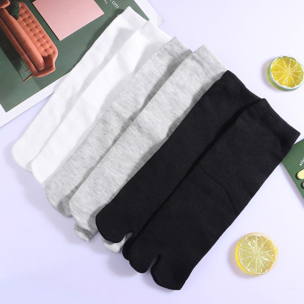 1/3 Par Style Strumpor Bomull Andas Separat Två fingrar Så 3pairs