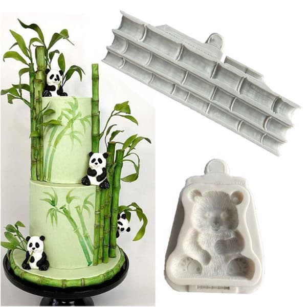 Bambu Panda muotoinen silikonimuotti koristelu Mold Cake Chocol A