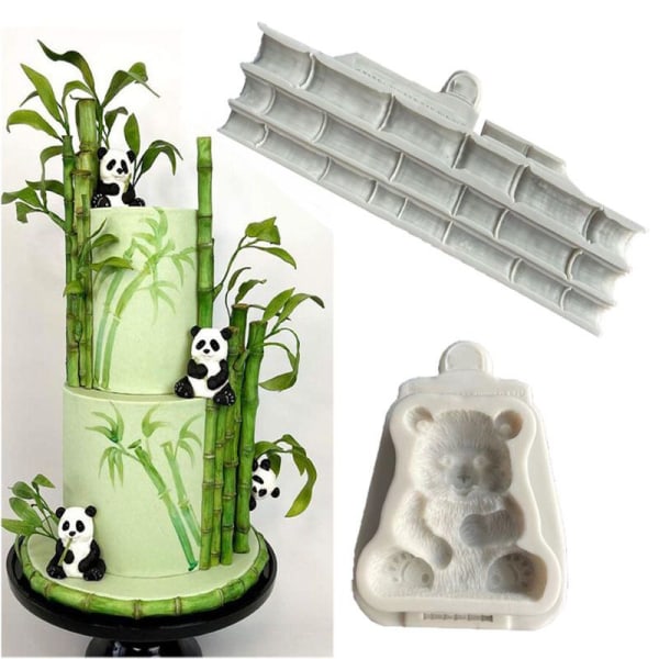 Bambus Panda Form Silikonform Dekorasjon Fondant Kake Chocol A
