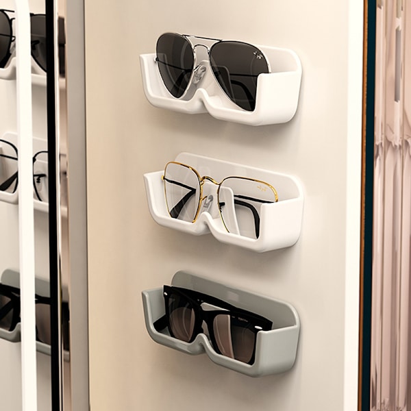 Briller Opbevaringsboks Vægmonteret Punch Free Solbriller Organiser White