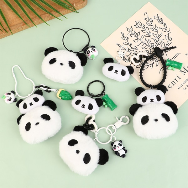 Panda Plysj nøkkelring National Treasure Pendant Doll Key Ring C D