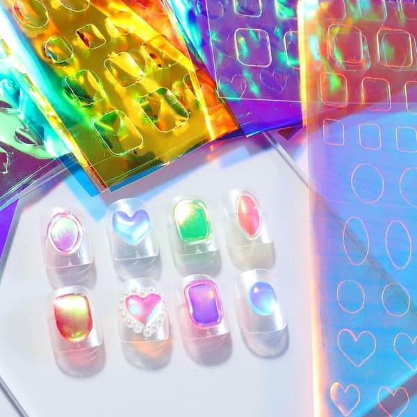 6/11 ark Aurora Glass Nail Foil Sticker Ice Cube Broken Glass E