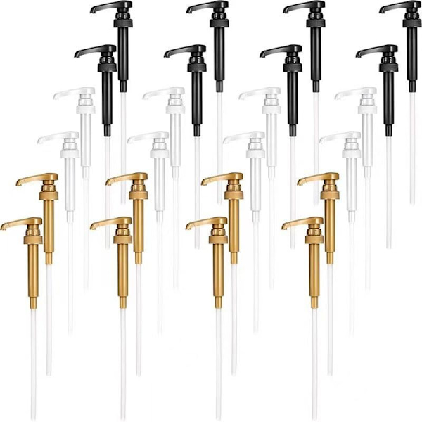 6 st sirapspump kaffesirapspump dispenser guldsirapspump topp White 6pcs