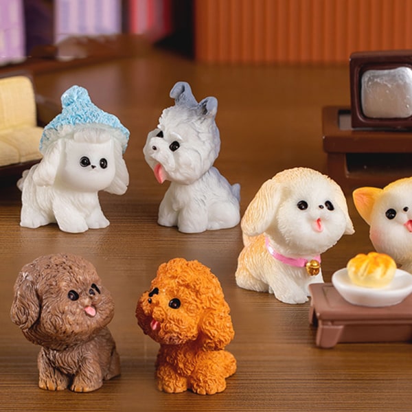 e Resin Dog Puppy Animal Miniature Figuuri Kodin Koriste ruukku 1