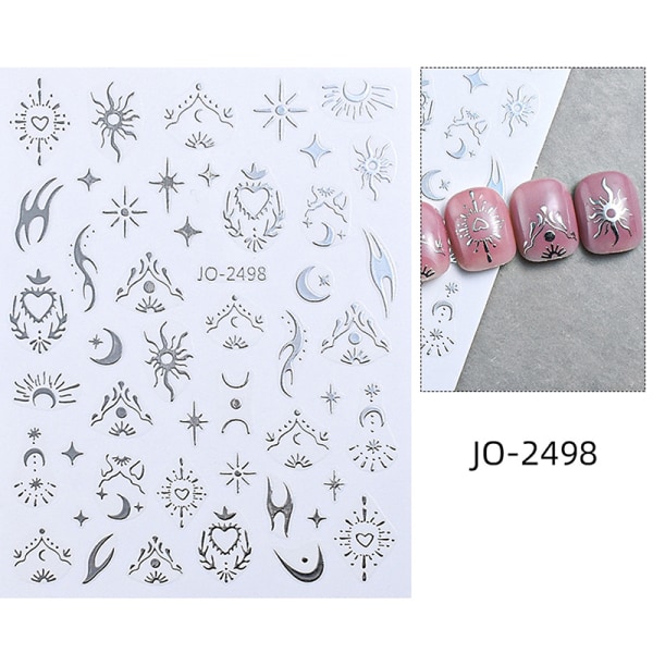 Personlighet Cool Silver Nail Sticker Enhancement Adhesive Magic 2503