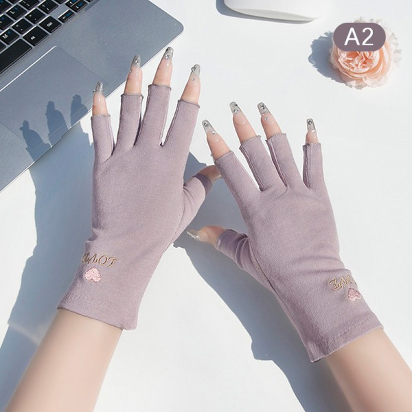 1 Par Anti UV Handsker UV Shield Handske Fingerløs manicure negl A2