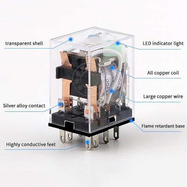 Miniature spole generelt elektromagnetisk mellemliggende relæafbryder AC 220V