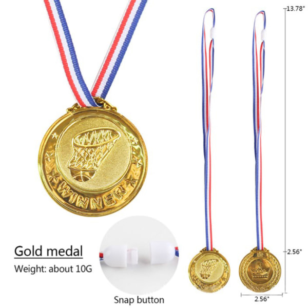 Børn Guld Plast Vindere Medaljer Sports Day Party Bag Præmie A1