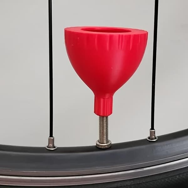 Dækforseglings tragt med ventilspindeladapter Letanvendeligt værktøj til B Red