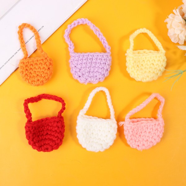 1/12 Dollhouse Woven Pehmo Olkalaukku Crossbody Bag Dolls Dre Red