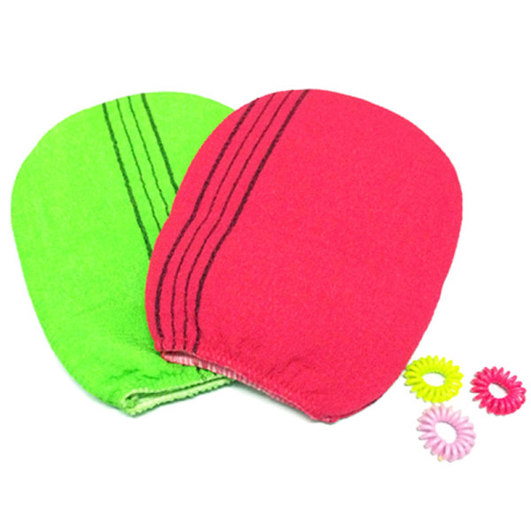 2 väriä n Italia Kuoriva Body-Scrub Glove Towel Vihreä Punainen