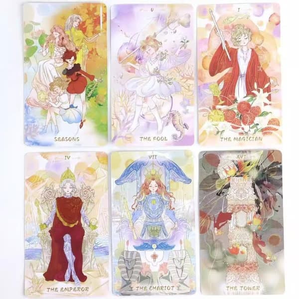 78 kort 10,3x6cm Serenity Tarot Deck Varm Drömsk Anime-stil A2