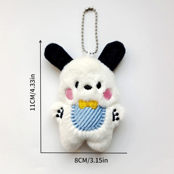 Sanrioed Kawaii Pochacco Plysch Doll Toys Nyckelring Pendant Bag D Pink