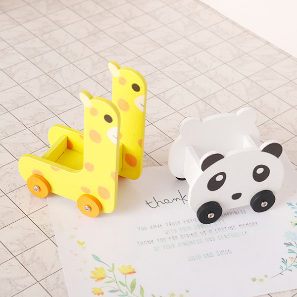 1:12 Dockhus Miniatyr Panda Trolley Giraffe förvaringskorg F Panda