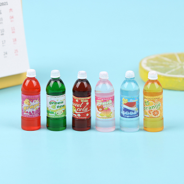 6 st 1/12 dockhus Miniatyr hartsflaska Simulering Soda Bott