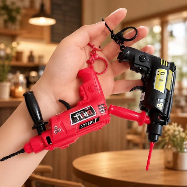 Mini elektrisk boremaskine model nøgleringe til voksne børn taskevedhæng A2