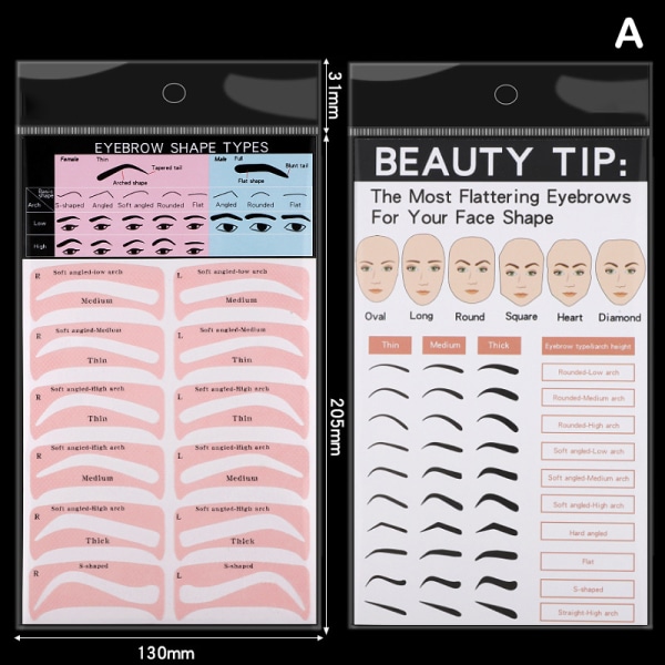24 par øjenbrynsstencils Shaper Grooming Kit Bryn Make-Up Templ A