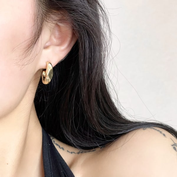 1 par simple mode C-formede metal øreringe Personality Ear St