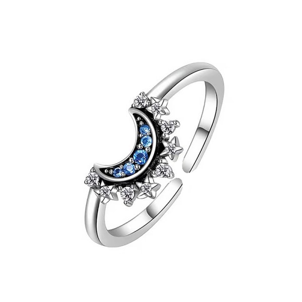 Trendig zinklegering Sparkling Sun Moon öppning justerbar ring A1+A2