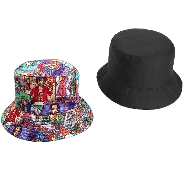 Polyester Bucket Hat Anime One Piece Unisex Mænd Outdoor Travel A4