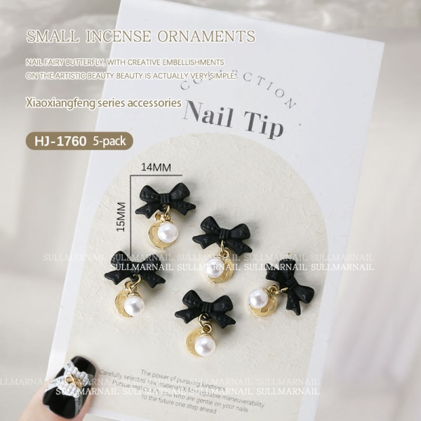 5 st Bow Pearl Pendant Nail Diamond Advanced Stereoscopic Nail HJ-1760