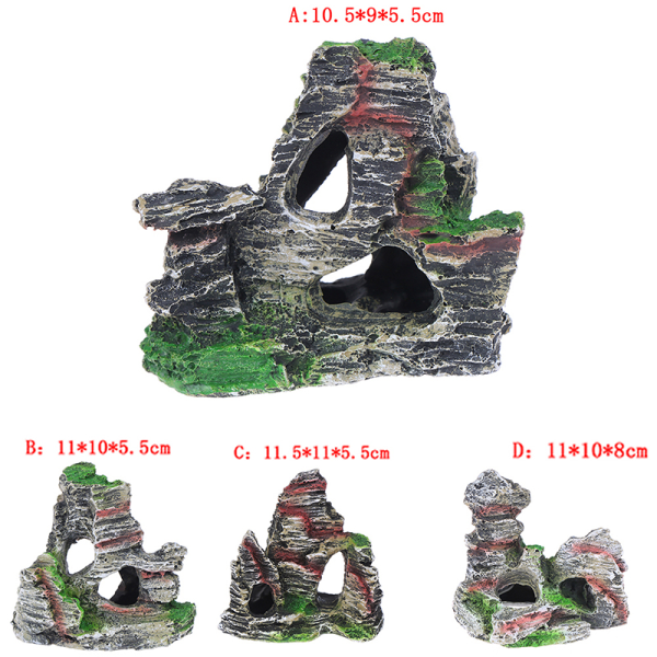 Mountain View Aquarium Rock Cave Tree Bridge Aquarium Ornament A