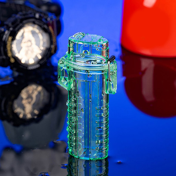 Multifunktionellt transparent vattentätt case Vattentätt tändare Green