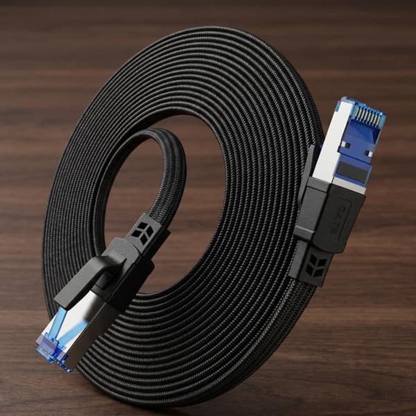 CAT8 Ethernet-kabel 40 Gbps 2000 MHz høyhastighets RJ45 gaming flat 2M