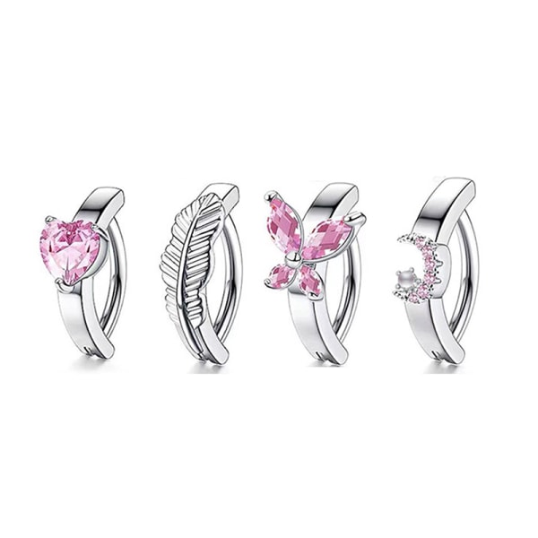Blomst sommerfugl hjerteform navle ring Rhinestones Nave A12