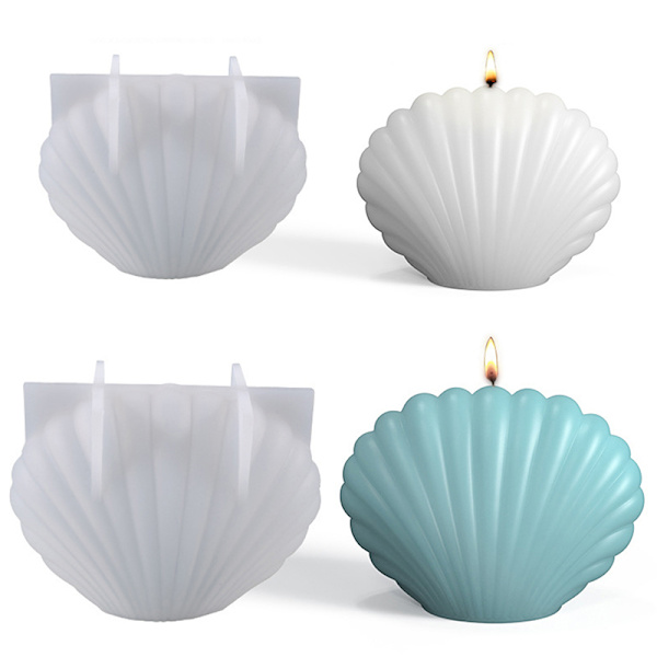 DIY Candle Silikone Form 3D Sea Shell Shape Aromaterapi Candl Large