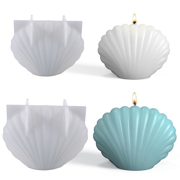 DIY stearinlys Silikonform 3D Sea Shell Shape Aromaterapi Candl Large