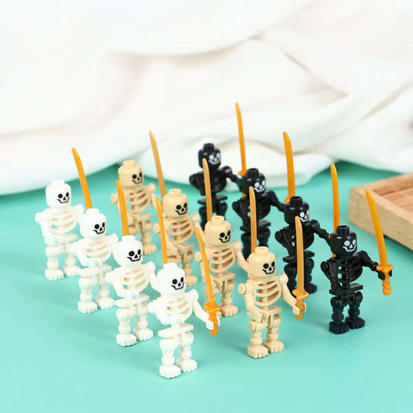 Set 10 kpl Skull go Figuurit Rakennuspalikat Lelut white