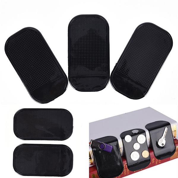 1kpl Nano Car Magic Liukumaton kojelauta Sticky Pad Liukumaton matto Black