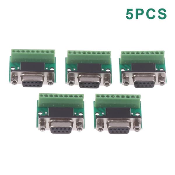 5 kpl DB9 uros-naaras-sovitinmoduuli RS232 RS485 sarja Termi A