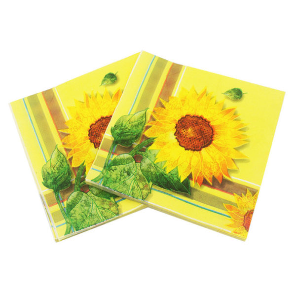 20 kpl Auringonkukkakuvioitu paperilautasliina Kertakäyttöiset syntymäpäivä Weddi Yellow