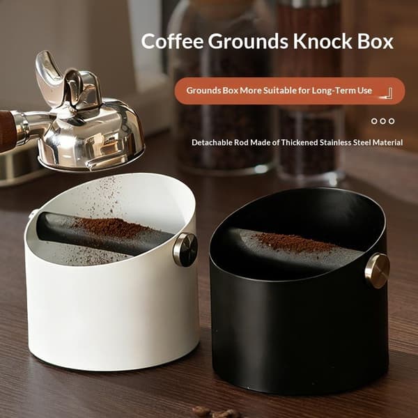 Kaffebankeboks Espresso-grumsbeholder Anti-slip Espresso Silver