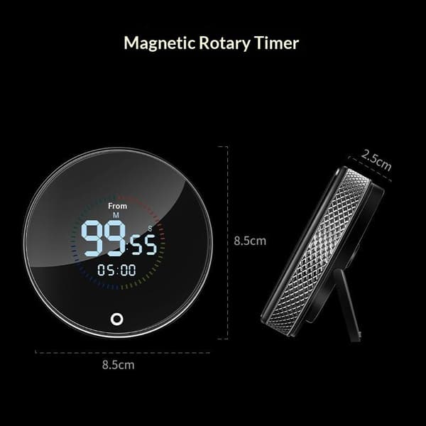Magnetisk køkkentimer Digital timer Manuel nedtælling Roterende ti A3