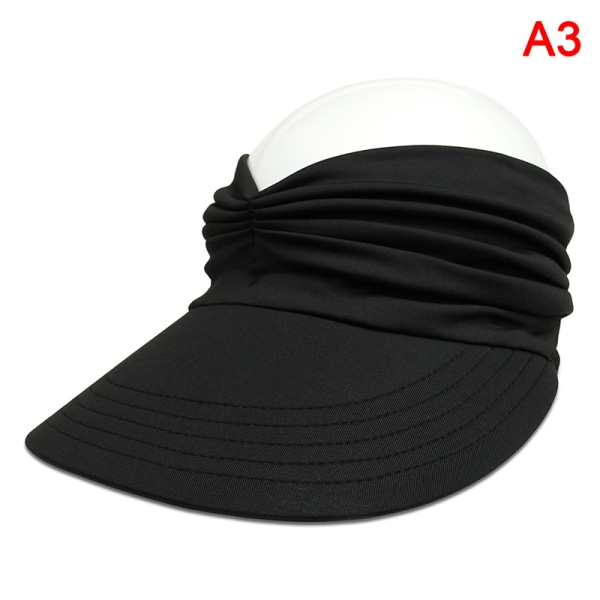 Joustava aikuisten hattu naisille Anti-UV-leveäreunainen visiirihattu Easy T Black