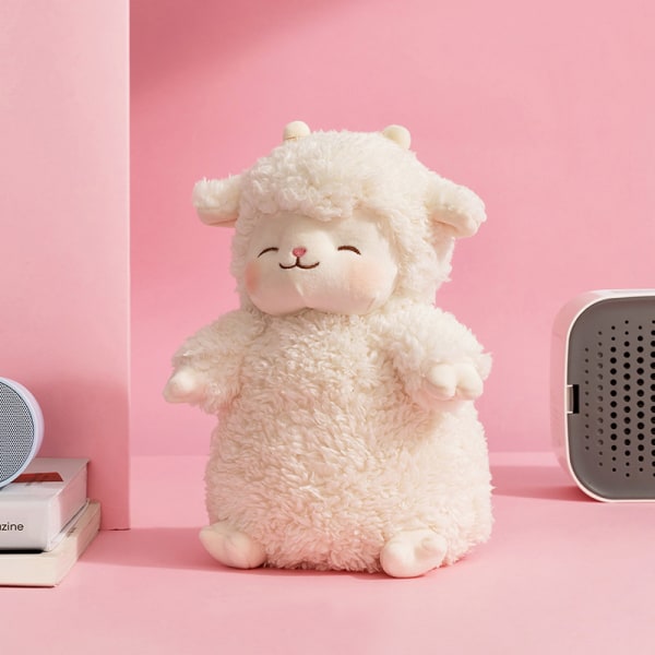 Sweet White Sheep Lam Hold Tulip Flower Myk Fylt Klem Dukke P A4
